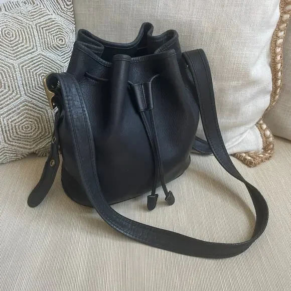 Vintage Coach 9952 Lulu’s Legacy Bucket Bag | Black Leather Drawstring - Picture 3 of 7